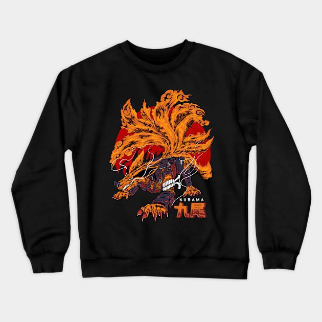 Japanesse Myth Fox Crewneck Sweatshirt by mazyoy